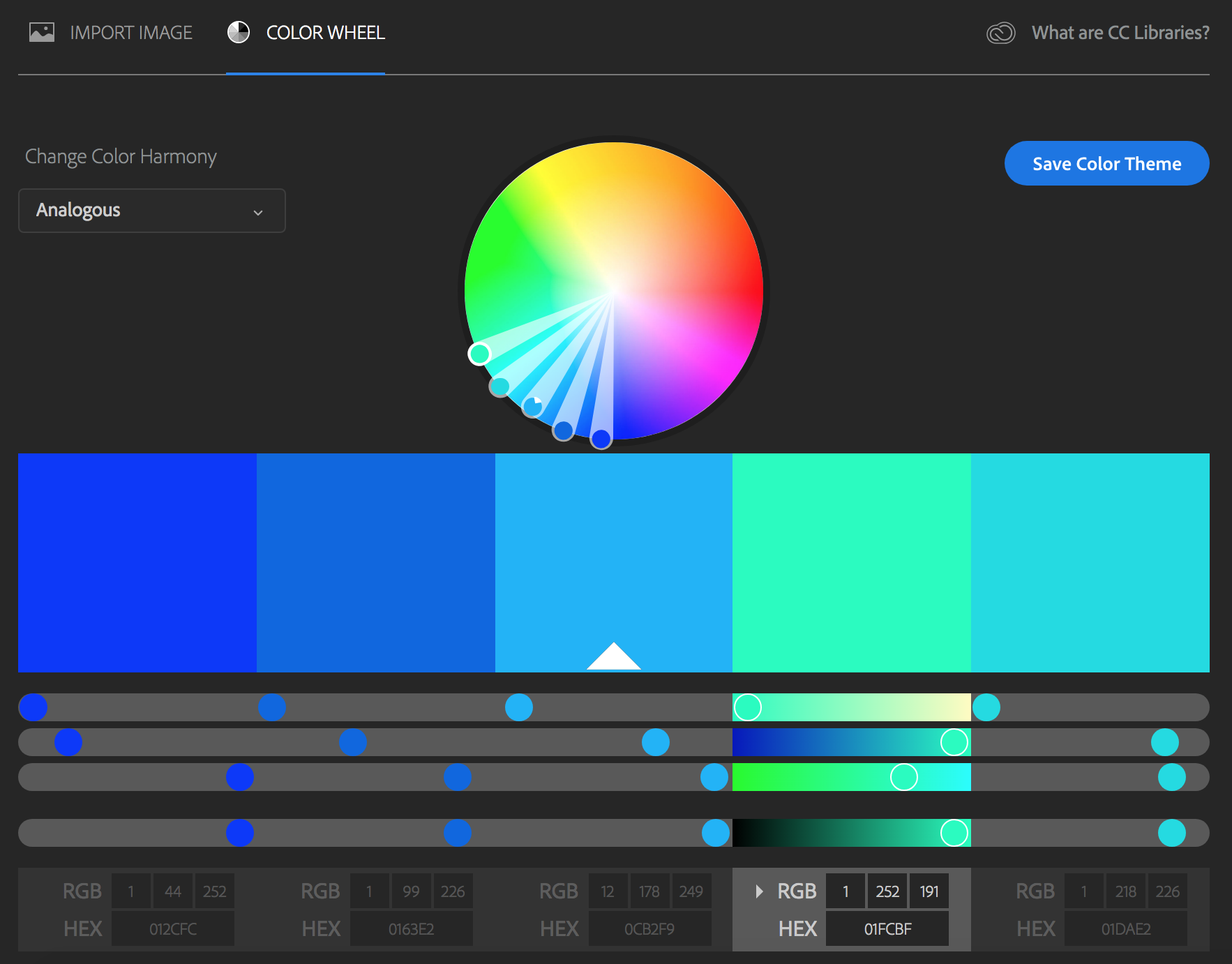 screenshot of Adobe Color Selector